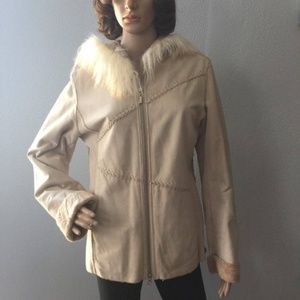 Womens Suede warm leather jacket